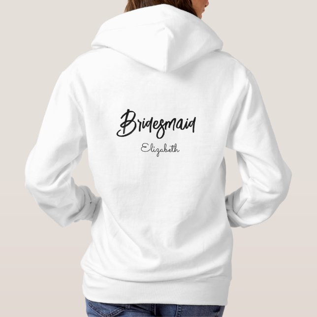 Bridesmaid Wedding Brautparty Schwarz-weiß Hoodie (Rückseite)