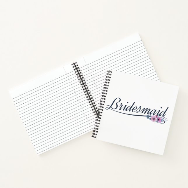 Bridesmaid Wedding Calligraphy Gäestbook Notizbuch (Innenseite)