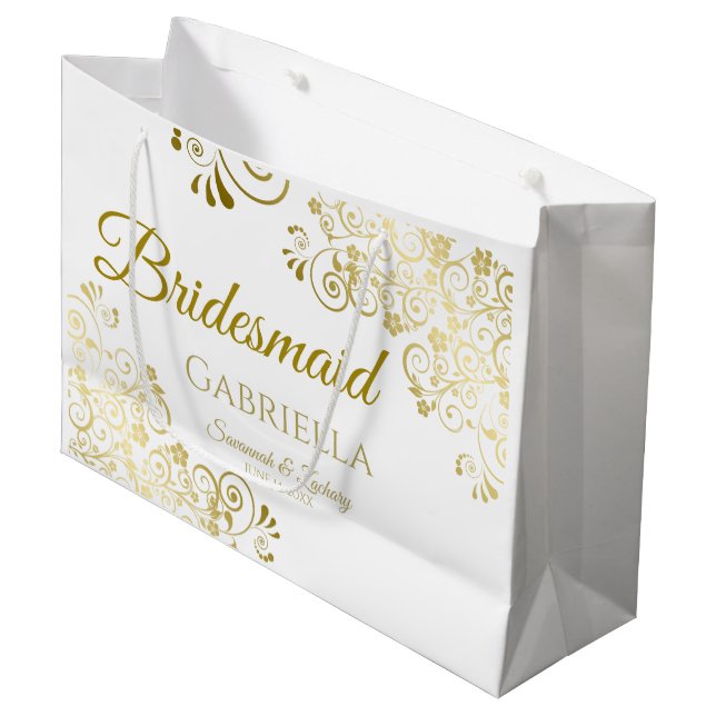 Bridesmaid Wedding Gift Bag - Große Große Geschenktüte (Vorderseite Schrägansicht)