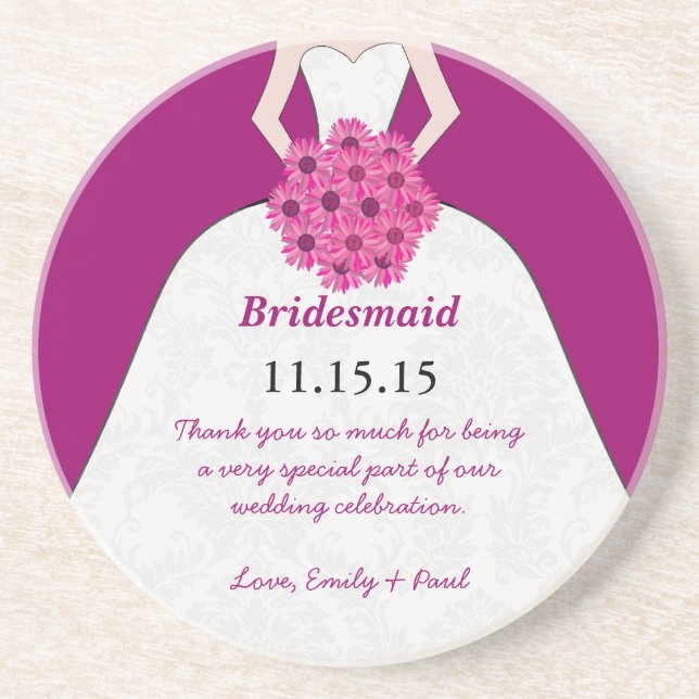 Bridesmaid Wedding Gown Untersetzer (Vorne)