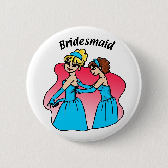 Bridesmaid Wedding ID Button (Vorderseite)