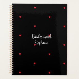 Bridesmaid Wedding Red Heart Patterns Geschenk Gef Planer