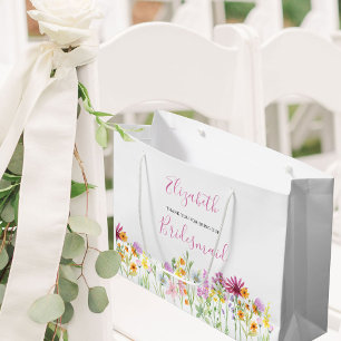 Bridesmaid-Wildblume danke Ihnen große Geschenktas Große Geschenktüte