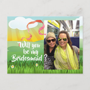 Bridesmaid wird mein modernes rustikales Festival  Einladungspostkarte