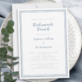 Bridesmaids Brunch Brautparty Modern Dusty Blue Einladung