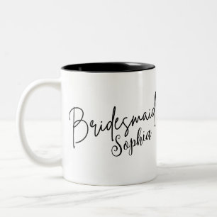 Bridesmaids Geschenke   Benutzerdefinierte schwarz Zweifarbige Tasse