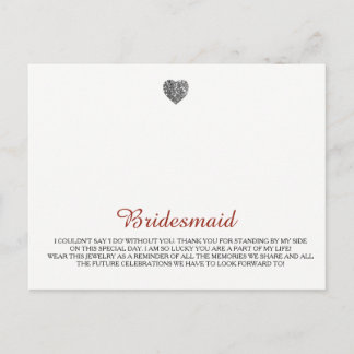 Bridesmaids Jewelry Template Postkarte