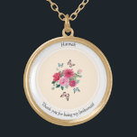 Bridesmaids Necklace Vergoldete Kette<br><div class="desc">Bridesmaid Halskette zu personalisieren - Blumen- und Schmetterlingsdesign.</div>