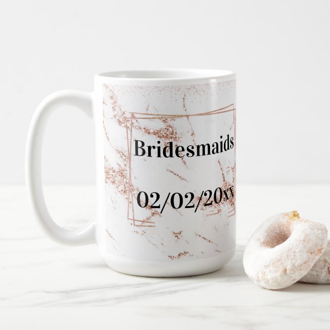 Bridesmaids Tumbler: Rose Gold Eleganz Kaffeetasse (Mit Donut)