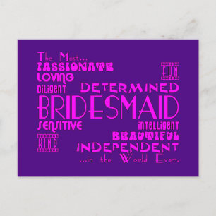 Bridesmaids Vielen Dank Gastgeschenk Hochzeiten: Q Postkarte