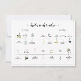 Bridesmaids Wedding Day Timeline of Events Program