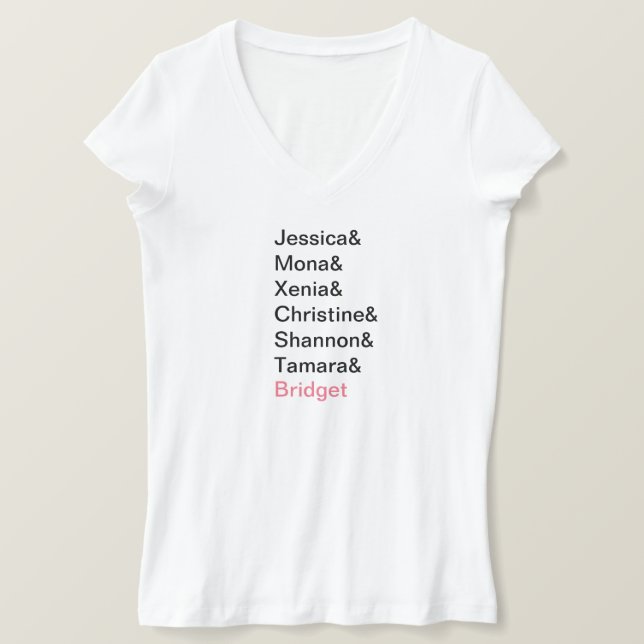 Bridesmaier Ampersand Hochzeit Bachelorette Shirt (Design vorne)