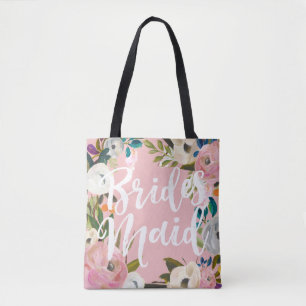 Bridesmaier Brushed Floral Wedding Party Pink Tasche