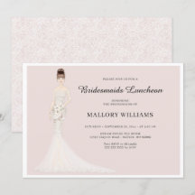 Bridesmaiers déjeuner Fashion Bride Invitation