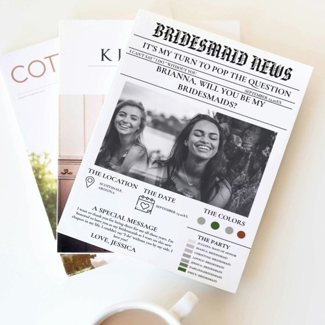 Bridesmais Vorschlag Zeitung+Informationskarte Bri Einladung (Von Creator hochgeladen)