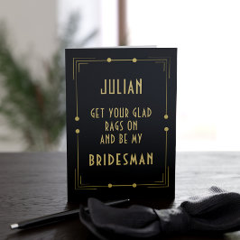 Bridesman 1920er-Jahre Hochzeitskarte Brautparty V Einladung