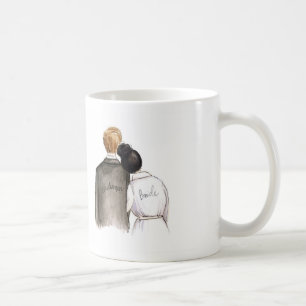 Bridesman? Schwarzer Brötchen-Braut-Blondinen-Mann Kaffeetasse