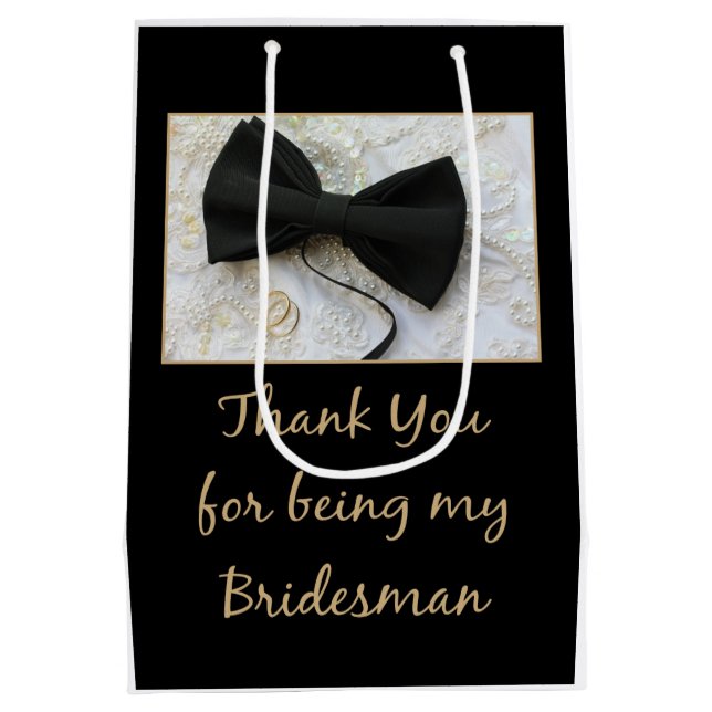 Bridesman vielen Dank Mittlere Geschenktüte (Rückseite)