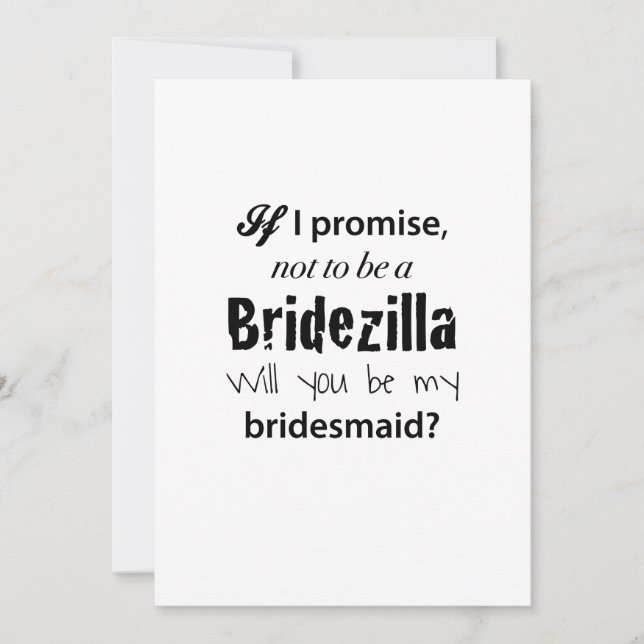 Bridezilla - Einladung von Bridesmaid (Vorderseite)