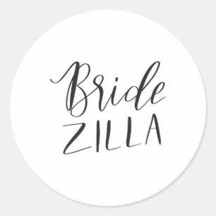 Bridezilla Womens Funny Bridal Wedding Bride Groom Runder Aufkleber
