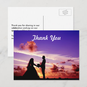 Bridge and Groom in Sunset Danke Postcard Postkarte