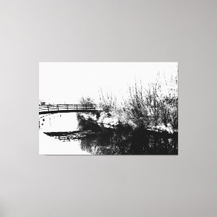 Bridge and Stream Winter 60x40 (150x100cm) waccn Leinwanddruck