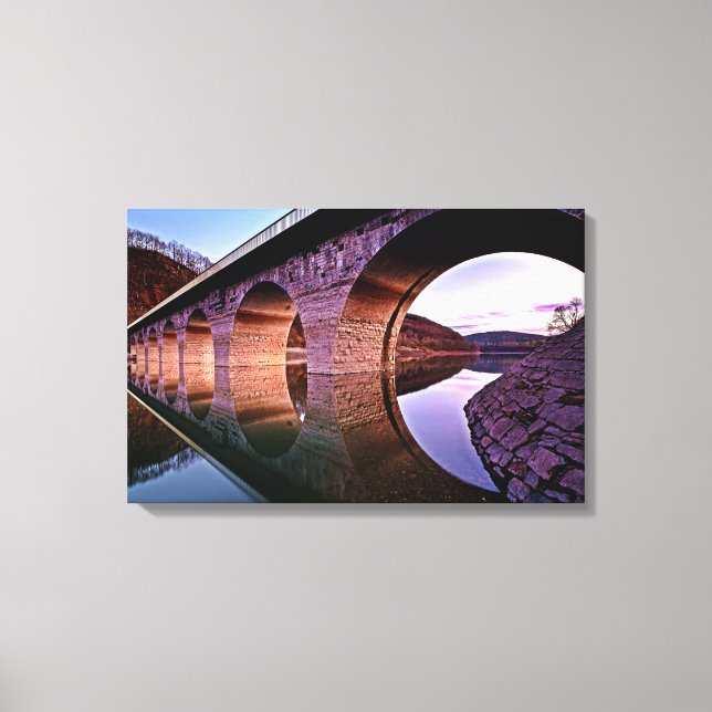 Bridge Arches Sunset Stretched Canvas Print Leinwanddruck (Vorderseite)