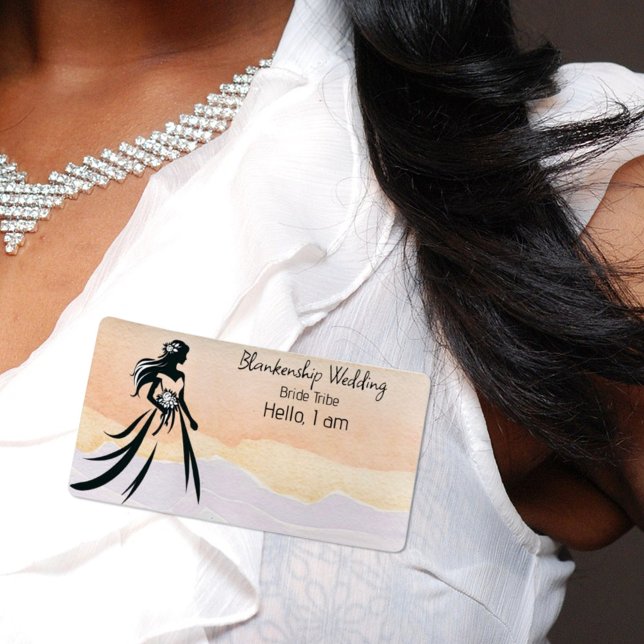 Bridge Art Colorful Watercolor Label (custom sticker label wedding guest name tag)