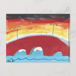 Bridge at Nighttime Postkarte