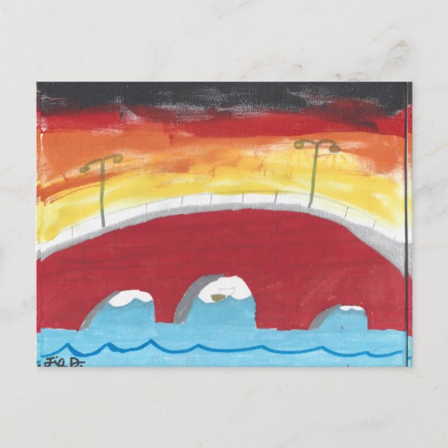 Bridge at Nighttime Postkarte (Vorderseite)