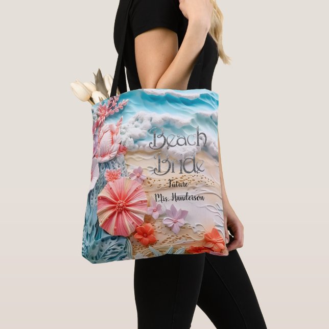 Bridge Beach Brautparty Ozeanblau personalisiert Tasche (Von Nahem)