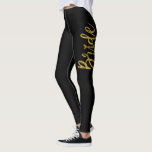 Bridge Black & Gold Imitats Foil Typografy Yoga Pa Leggings<br><div class="desc">Bride Black & Gold Imitats Foil Typografie und Heart Yoga Pants. Die Bride Yoga Pants sind perfekt für den Urlaub in den Flitterwochen.</div>
