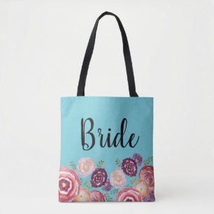 Bridge Blume Muster Pink Tote Bag Tasche