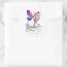 Bridge boho Floral Butterfly Gefallen Rundsticker Runder Aufkleber