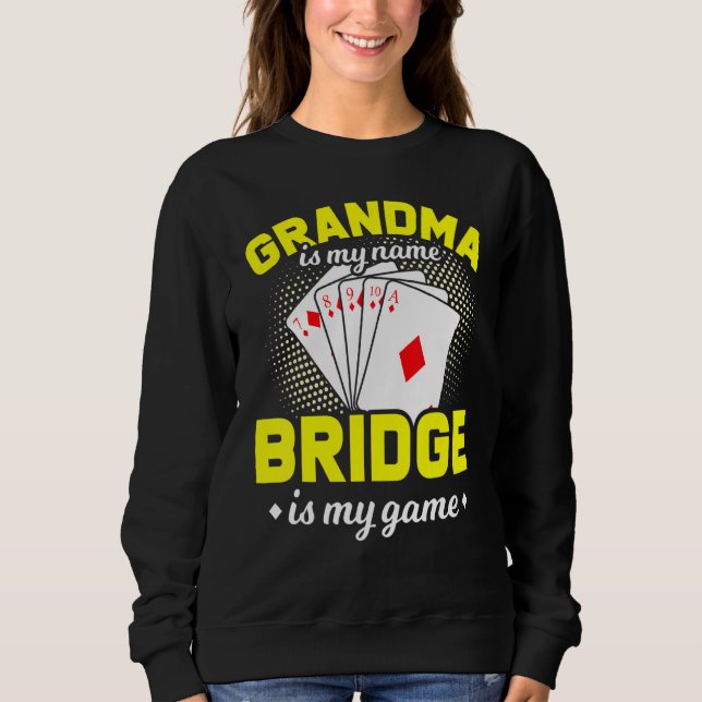 Bridge Card Game Player Oma Sweatshirt (Vorderseite)