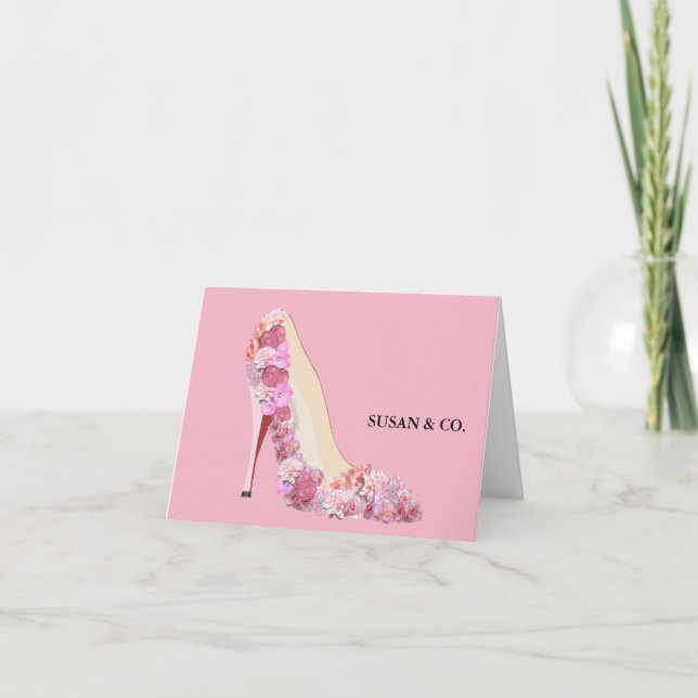 Bridge & Co Bridge Pink Floral Heelses Persönliche Karte (Vorderseite)