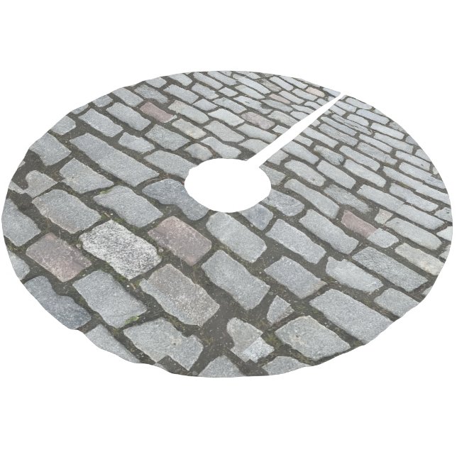 Bridge Cobblestone Steinweg Polyester Weihnachtsbaumdecke (Schrägansicht)