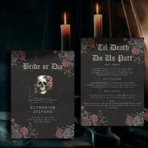 Bridge Die Skull Rose Junggeselinnen-Abschied Rout Einladung