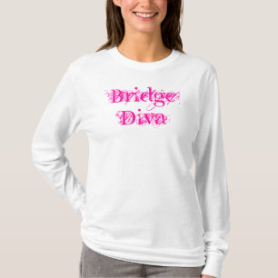 Bridge Diva Trendy Pink Script T-Shirt