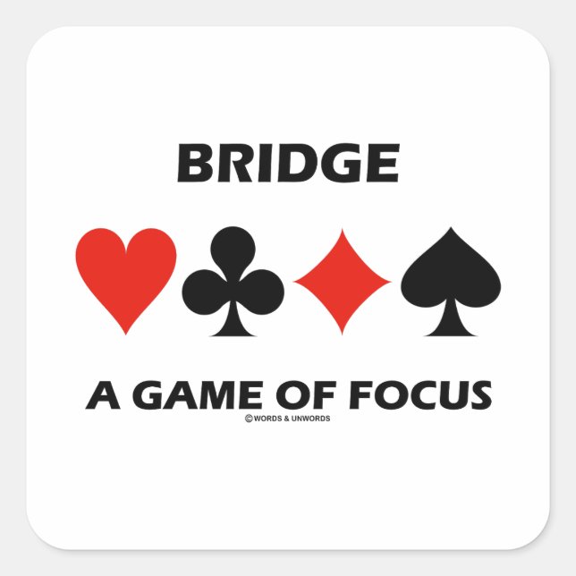 Bridge - ein Spiel mit Fokus-Duplikat-Bridge-Spaß Quadratischer Aufkleber (Vorderseite)
