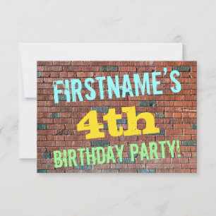 Bridge Graffiti Inspiriert 4. Geburtstag + Name Einladung