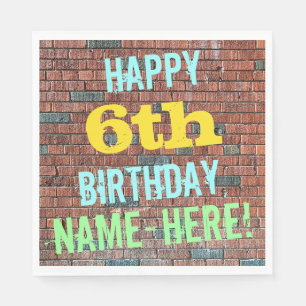 Bridge Graffiti Inspiriert 6. Geburtstag + Name Serviette