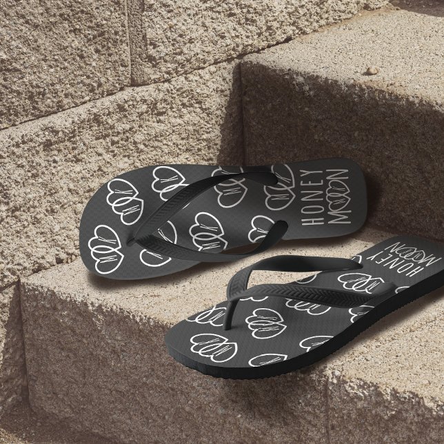 Bridge Heart Monogram Flitterwochen Flip Flops (Von Creator hochgeladen)
