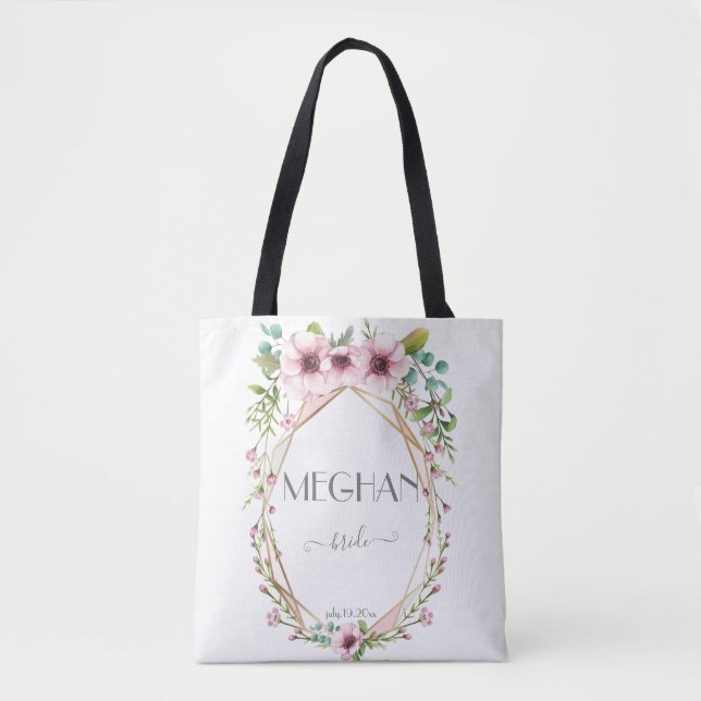 Bridge Hübsch Pink Anemone Blume Tasche (Vorderseite)