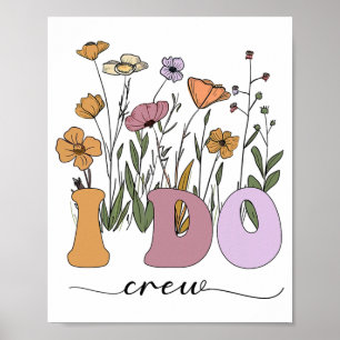 Bridge I Do Crew Retro Groovy Junggeselinnen-Absch Poster
