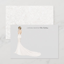 Bridge in Gown Brautparty Danke Karte