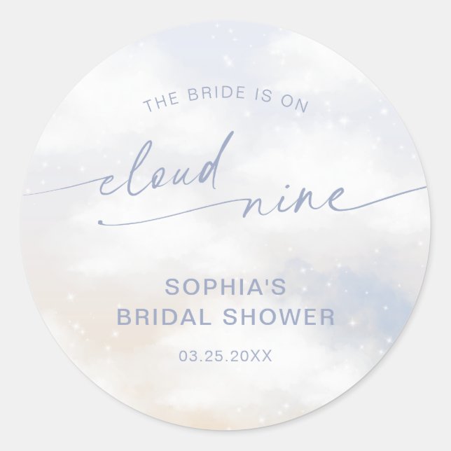 Bridge ist auf Cloud 9 Brautparty Runder Aufkleber (Vorderseite)