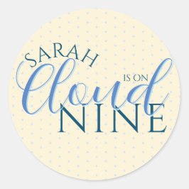 Bridge ist auf Cloud Nine Blue Brautparty Runder Aufkleber