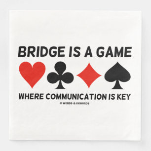 Bridge ist ein Spiel, in dem Kommunikation eine Sc Serviette