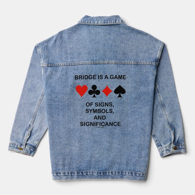 Bridge ist ein Spiel von Zeichen Symbole Bedeutung Jeansjacke (Rückseite)